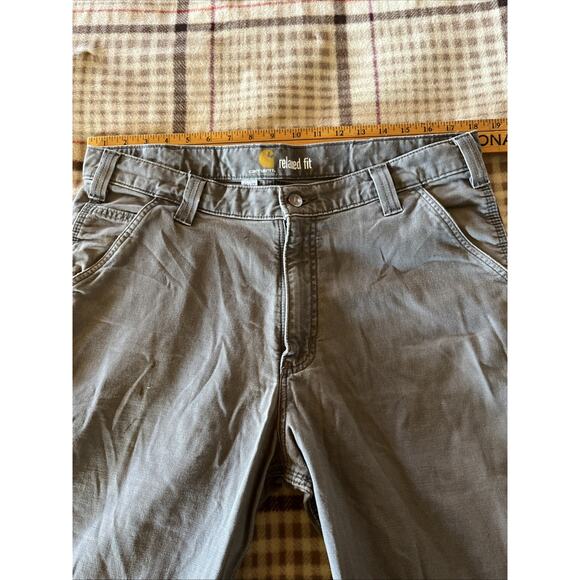 Carhartt Men’s Pants 36x31 Gray Relaxed Fit Canvas Utility Workwear Pant Outdoor - Picture 8 of 13